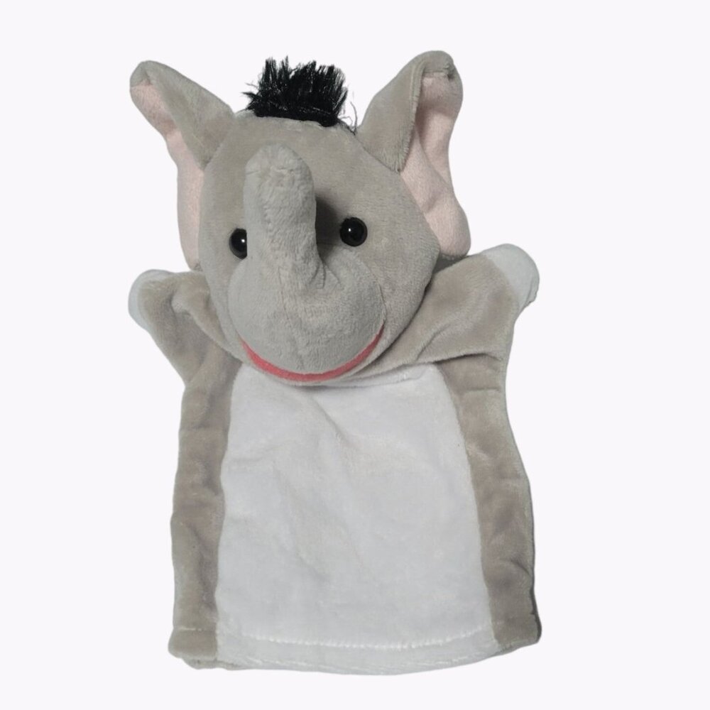 Elephant Hand Puppet 9 inch Plush Make Believe Pretend Education Stuffed Animal